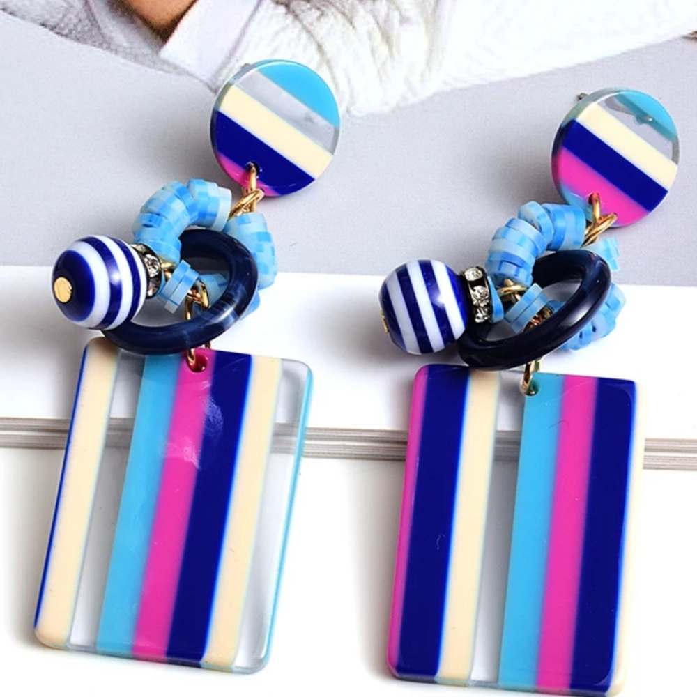 New Design Colorful Geometric Earrings.